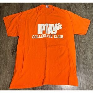 Orange IPTAY Collegiate Club Paw Print‎ T Shirt Adult Large Hanes Heavyweight
